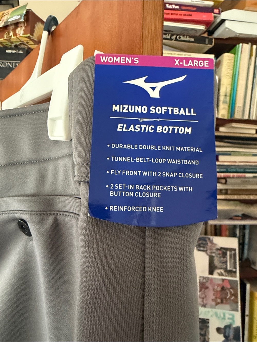 Mizuno Women's Gray Softball Elastic-Bottom Softball Pants - X-Large